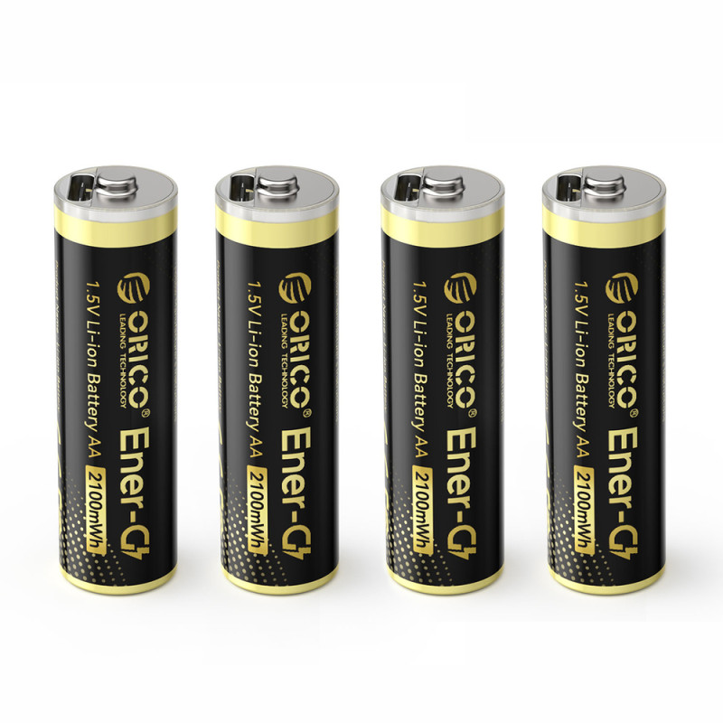 Orico Ener-G EG5C lithiová baterie 1,5V 2100mWh AA USB-C nabíjecí baterie s nabíjecím kabelem 4 ks