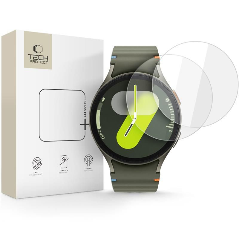 Ochranné sklo Tech-Protect GLASS FIT+ pro Galaxy Watch 4/5/6/7 (44 mm) - clear (2-pack)