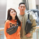 AG PREMIUM Shoulder Sling Backpack Ledvinka přes rameno, 3 + 1 kapsa, černá