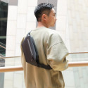 AG PREMIUM Shoulder Sling Backpack Ledvinka přes rameno, 3 + 1 kapsa, černá