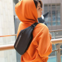 AG PREMIUM Shoulder Sling Backpack Ledvinka přes rameno, 3 + 1 kapsa, černá