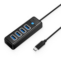 Orico PW4U-C3 USB hub 4 porty USB-A 3.0 1 m – černý | AppleGang