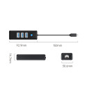 Orico PW3UR25-C3 USB hub 3x USB-A 2.5G Ethernet 0,15 m | AppleGang