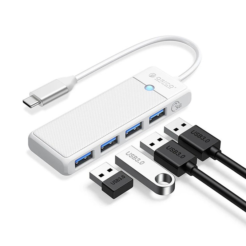 Orico PAPW4A-C3 USB hub 4 porty 4x USB-A 3.0 1,8 m – bílá