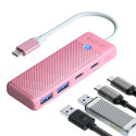 Orico PAPW2AC-C3 USB hub s USB-C PD 100W – růžový | AppleGang