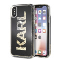 Kryt Karl Lagerfeld KARL LOGO Glitter iPhone X/Xs - černý