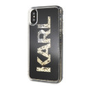 Kryt Karl Lagerfeld KARL LOGO Glitter iPhone X/Xs - černý
