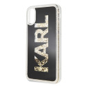 Kryt Karl Lagerfeld KARL LOGO Glitter iPhone X/Xs - černý