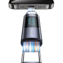 Adaptér USAMS US-SJ682 AU18 USB-C / USB-C s digitálním displejem 100W ocel/aluminium