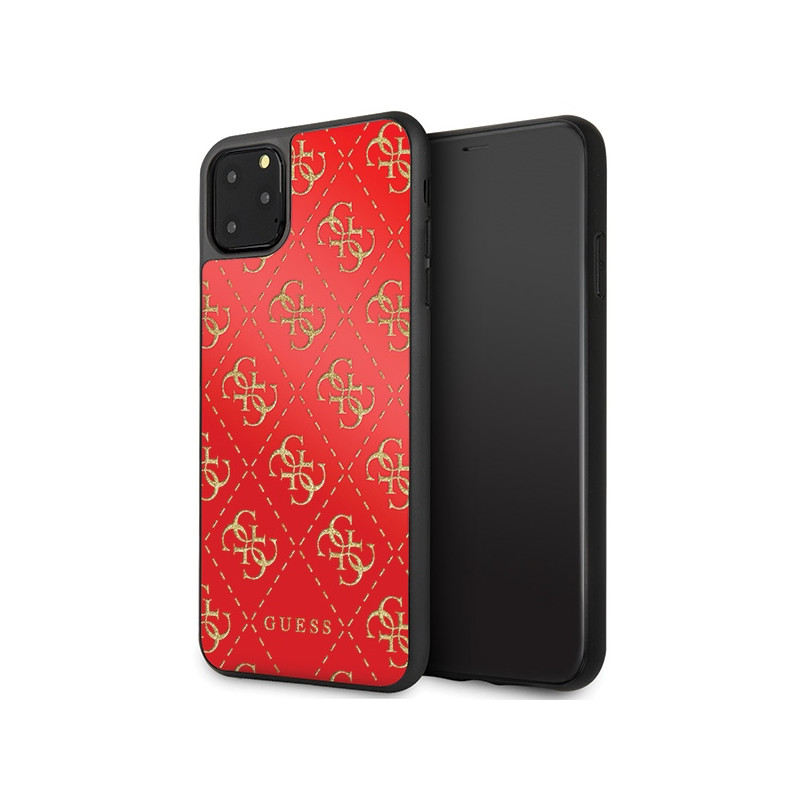 Kryt Guess GUHCN654GGPRE pro iPhone 11 Pro Max - červená/červená (glitter)