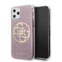 Kryt Guess Glitter 4G Circle pro iPhone 11 Pro - růžový