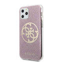 Kryt Guess Glitter 4G Circle pro iPhone 11 Pro - růžový