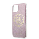 Kryt Guess Glitter 4G Circle pro iPhone 11 Pro - růžový