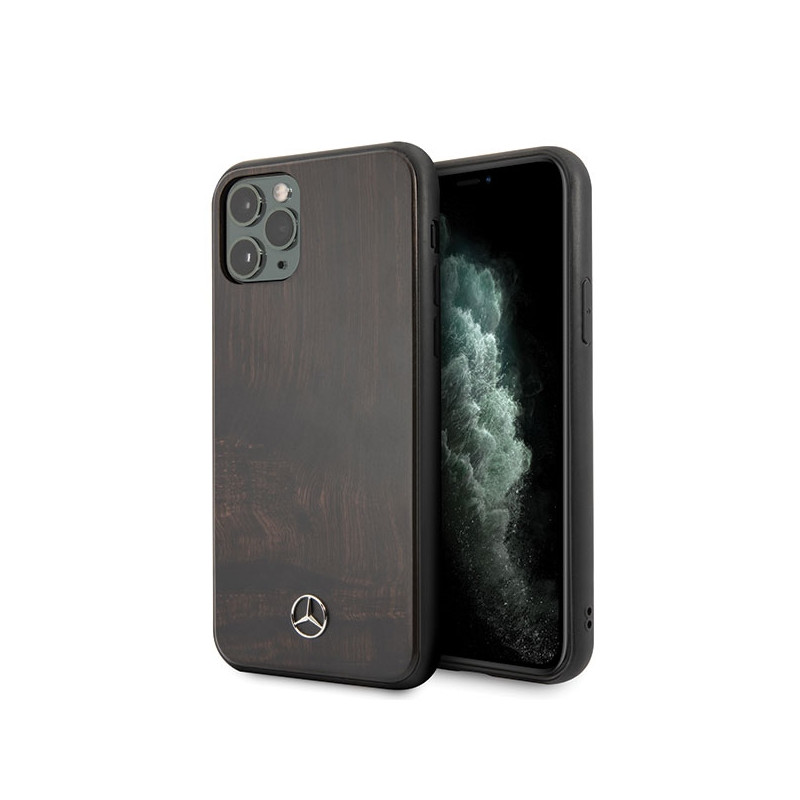 Kryt Mercedes Wood Line Rosewood pro iPhone 11 Pro Max - hnědý