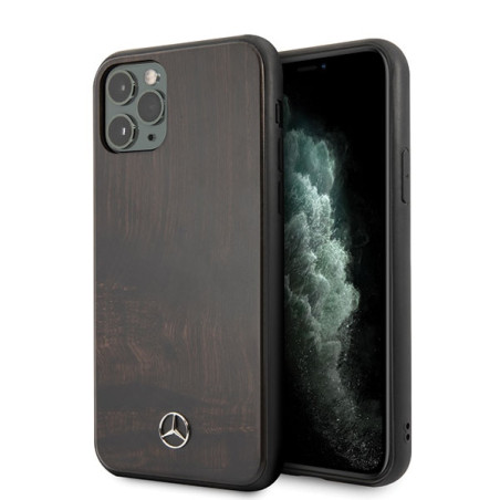 Kryt Mercedes Wood Line Rosewood iPhone 11 Pro Max - hnědý