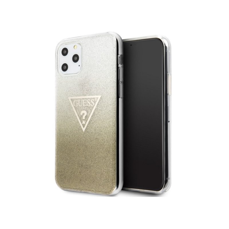 Kryt Guess Glitter Triangle pro iPhone 11 Pro Max - zlatá