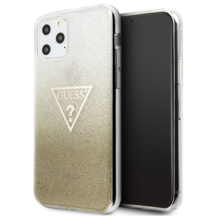 Kryt Guess Glitter Triangle iPhone 11 Pro Max – zlatá