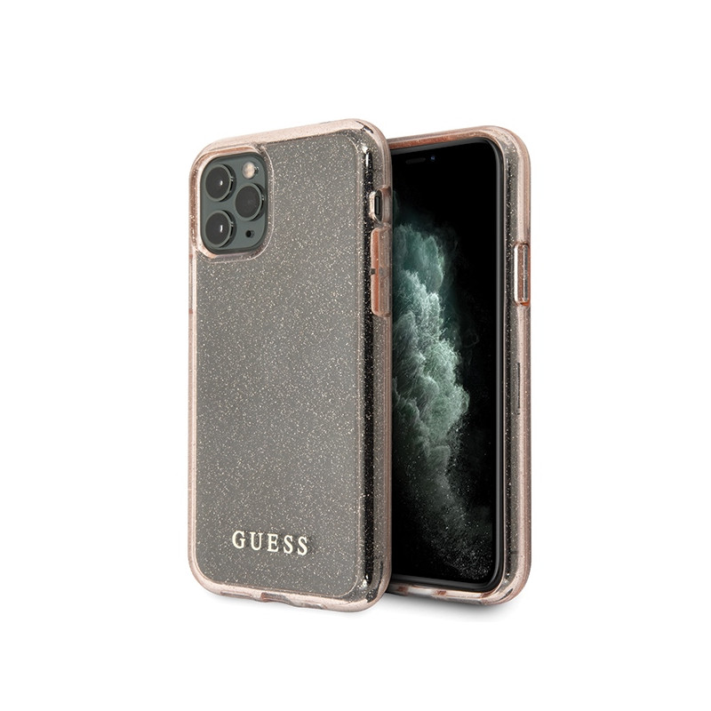 Kryt Guess GUHCN58PCGLPI pro iPhone 11 Pro - růžová (glitter)