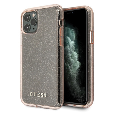 Kryt Guess GUHCN65PCGLPI pro iPhone 11 Pro Max - růžový glitr