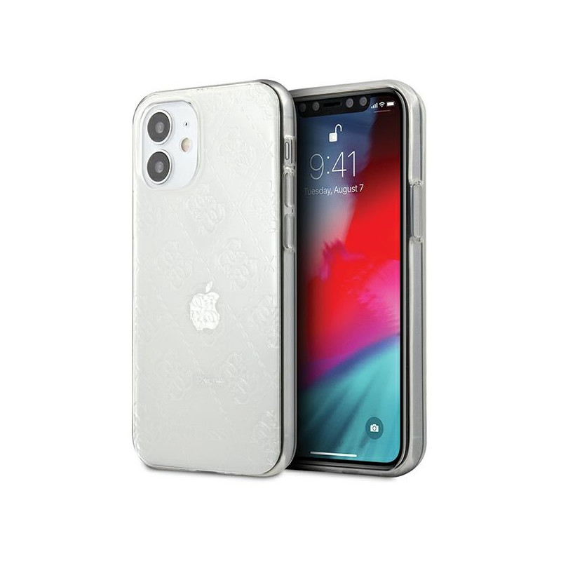 Kryt Guess 4G 3D PATTERN pro iPhone 12 mini - transparentní