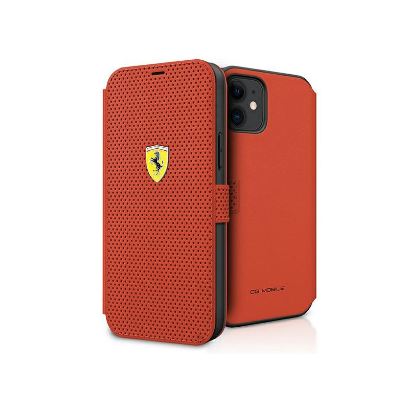 Pouzdro Ferrari FESPEFLBKP12SRE pro iPhone 12 mini - červená/červená
