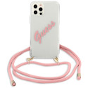 Kryt Guess SCRIPT VINTAGE iPhone 12 Pro Max - růžová