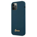 Kryt Guess Silicone Vintage pro iPhone 12 Pro Max - modrá
