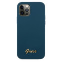 Kryt Guess Silicone Vintage pro iPhone 12 Pro Max - modrá