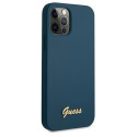 Kryt Guess Silicone Vintage pro iPhone 12 Pro Max - modrá