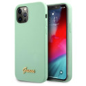 Kryt Guess Metal Logo Script Case iPhone 12 Pro Max zelená