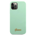 Kryt Guess Metal Logo Script Case iPhone 12 Pro Max zelená
