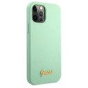 Kryt Guess Metal Logo Script Case iPhone 12 Pro Max zelená