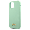 Kryt Guess Metal Logo Script Case iPhone 12 Pro Max zelená