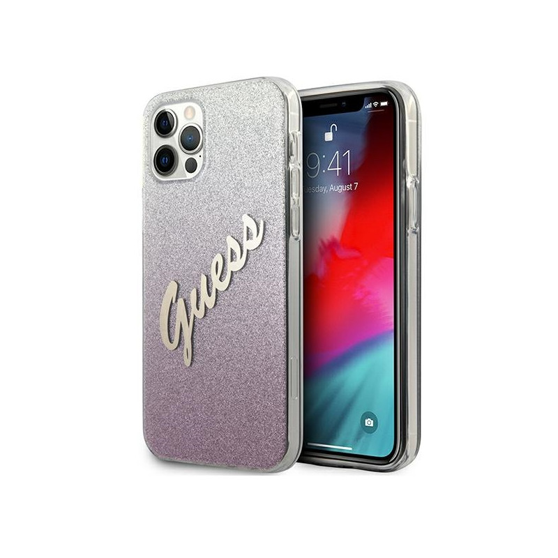 Kryt Guess GUHCP12LPCUGLSPI pro iPhone 12 Pro Max - růžová/pink hardcase glitter gradient