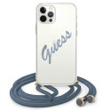 Kryt Guess Script Vintage pro iPhone 12/12 Pro modrá/transparent