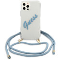 Kryt Guess Script Vintage pro iPhone 12/12 Pro modrá/transparent