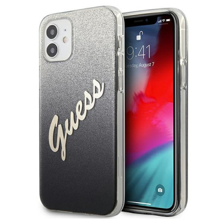 Kryt Guess Glitter Gradient iPhone 12 mini - černý