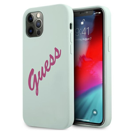 Kryt Guess Silicone Vintage iPhone 12 Pro Max fuchsia/blue