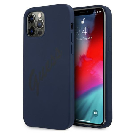 Kryt Guess SILICONE VINTAGE SCRIPT pro iPhone 12 Pro Max