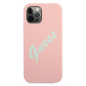Kryt Guess Silicone Vintage pro iPhone 12 Pro Max - rose green