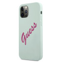 Kryt Guess SILICONE VINTAGE iPhone 12/12 Pro - fuchsia/blue