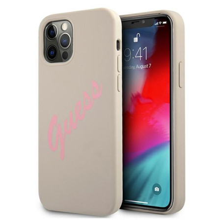 Kryt Guess GUHCP12MLSVSGP iPhone 12/12 Pro - šedá růžová