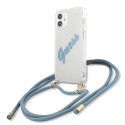Kryt Guess Script Vintage pro iPhone 12 mini – transparentní/modré