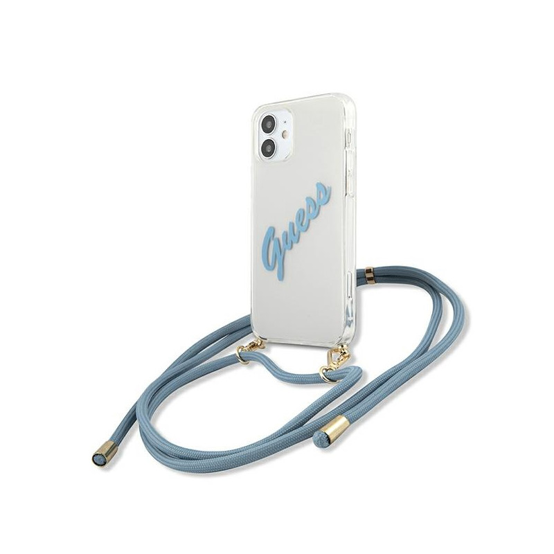 Kryt Guess GUHCP12SCRTVSBL pro iPhone 12 mini - transparentní/modré
