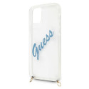 Kryt Guess Script Vintage pro iPhone 12 mini – transparentní/modré