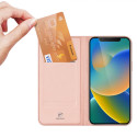DUX DUCIS SkinPro kryt typu kniha pro iPhone 14, růžovo-zlatý