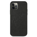 Kryt Guess Saffiano Vintage Script pro iPhone 12 Pro Max - černý
