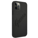 Kryt Guess Saffiano Vintage Script pro iPhone 12 Pro Max - černý