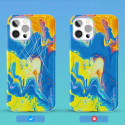 Kryt Kingxbar Watercolor pro iPhone 12 / 12 Pro – žlutomodrá
