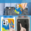 Kryt Kingxbar Watercolor pro iPhone 12 / 12 Pro – žlutomodrá